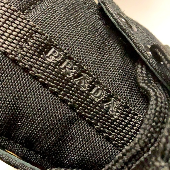 PRADA New! Fabric Nylon Leather Vintage Gabardine Sneakers Size 36 1/2 - Picture 9 of 13